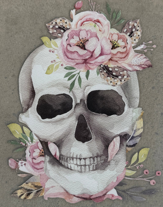 Bügelbild Totenkopf mit Blumen - Simply Kreativ Schweiz 