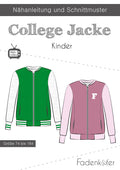 Schnittmuster, College Jacke Kinder, Gr 74-164