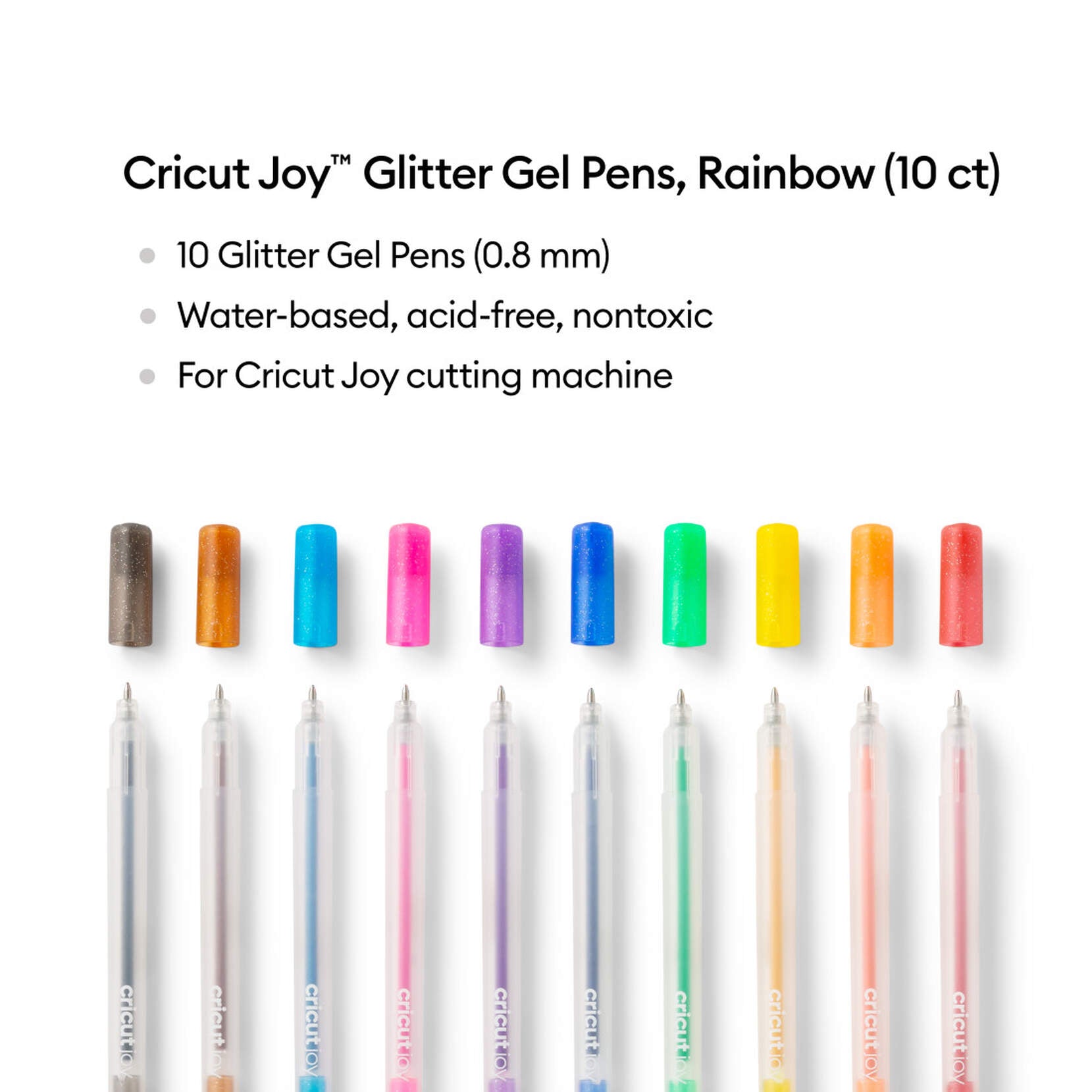Cricut JOY Glitter Gel Pens 0,8 mm - Regenbogenfarben