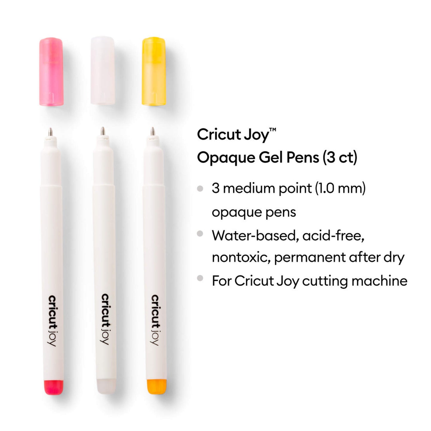 Cricut JOY hochdeckende opak Gelstifte 1.0 mm (pink, weiss, orange)