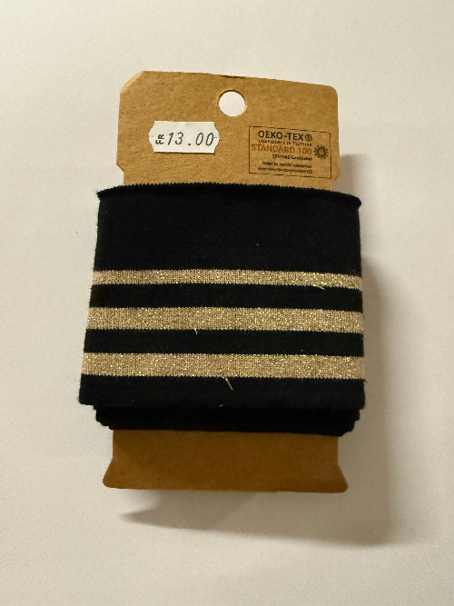 Fertigbündchen in schwarz mit gold - Simply Kreativ Schweiz 