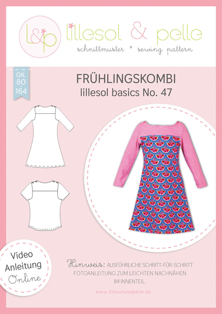 Schnittmuster, Lillesol Frühlingskombi Kleid & Shirt, No 47, Gr 80-164