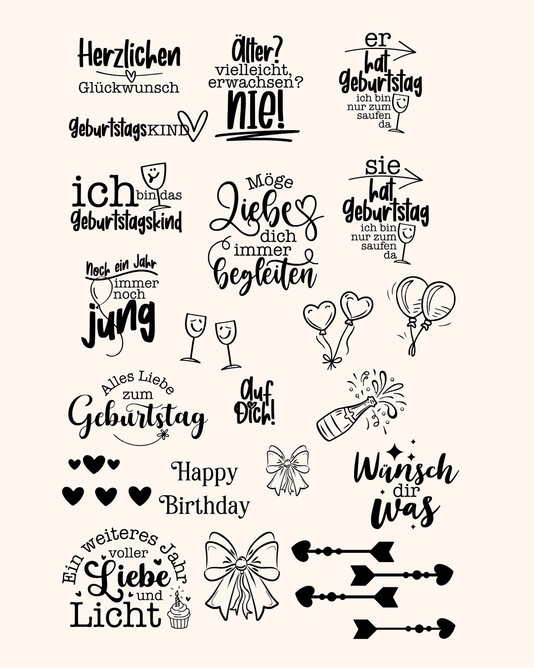 UV-DTF Aufkleber Herzlichen Glückwunsch