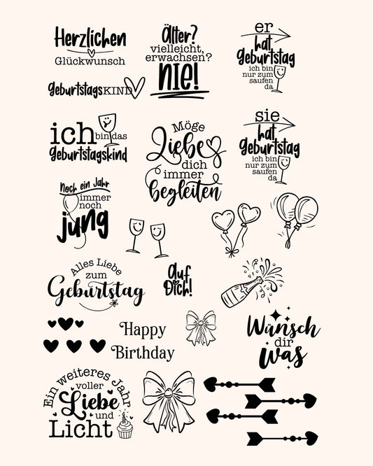 UV-DTF Aufkleber Herzlichen Glückwunsch