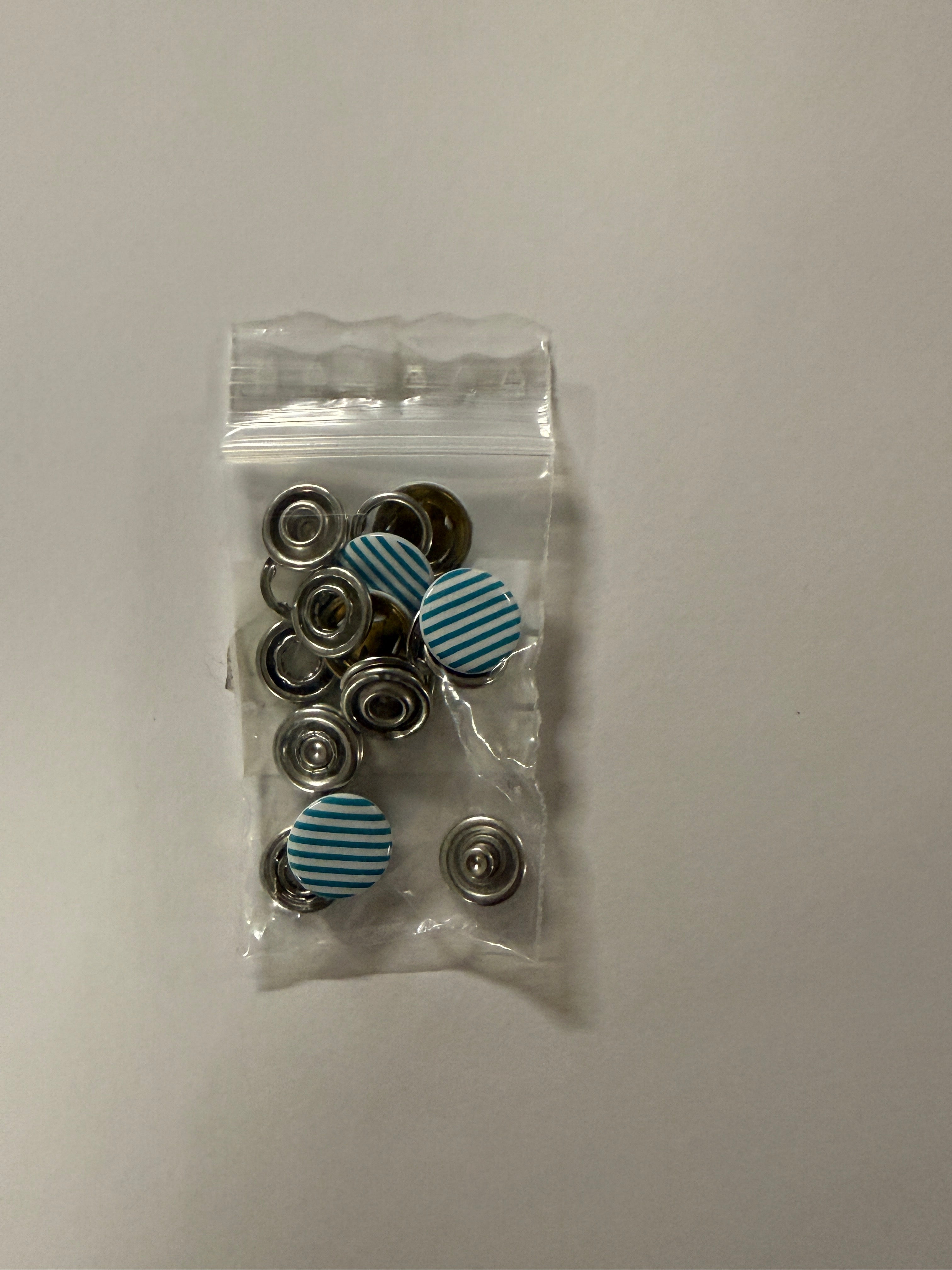 Jersey Druckknopf Streifen RUND 12.4MM