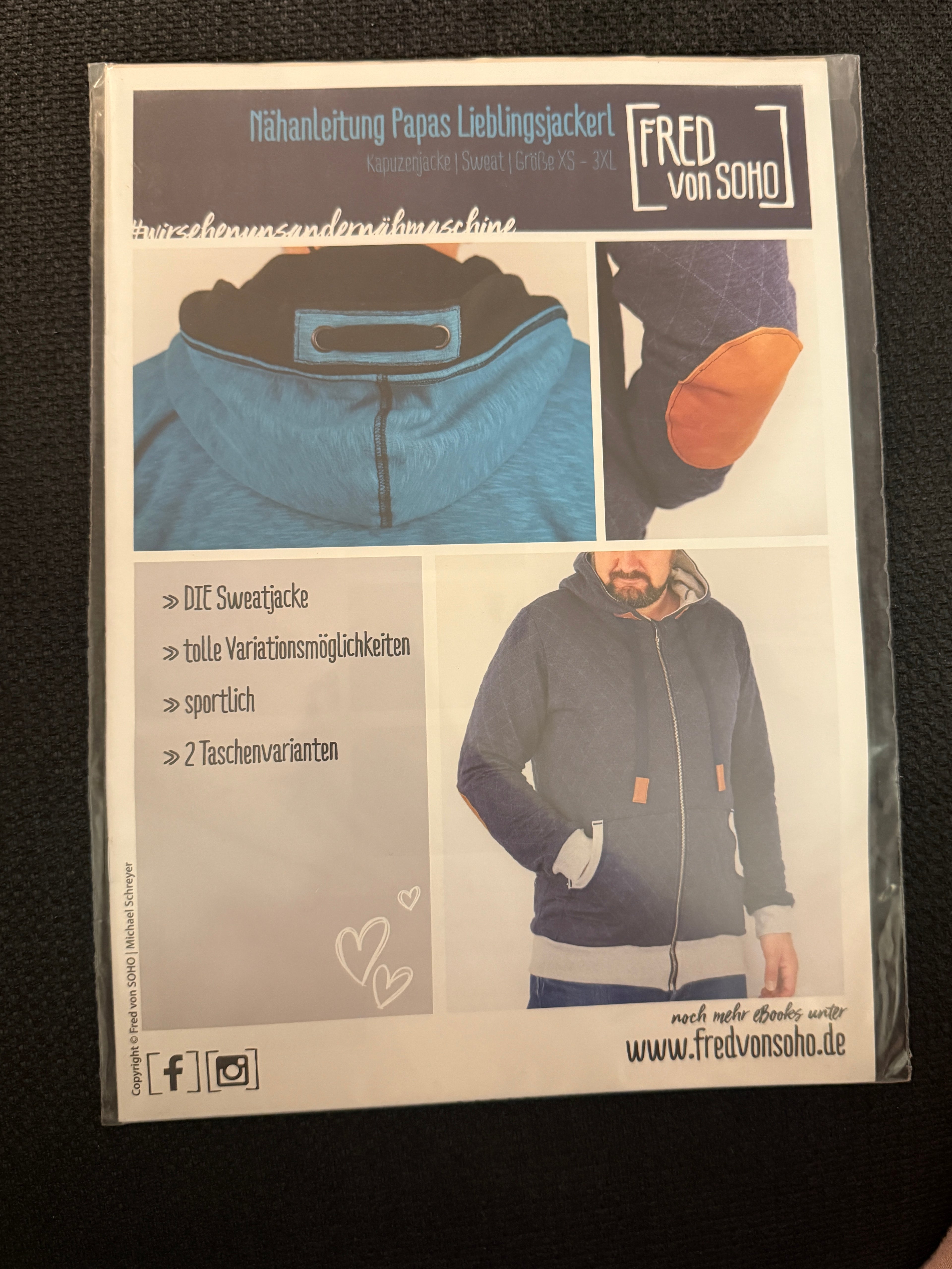 Schnittmuster, Papas Lieblingsjackerl, Gr XS-3XL