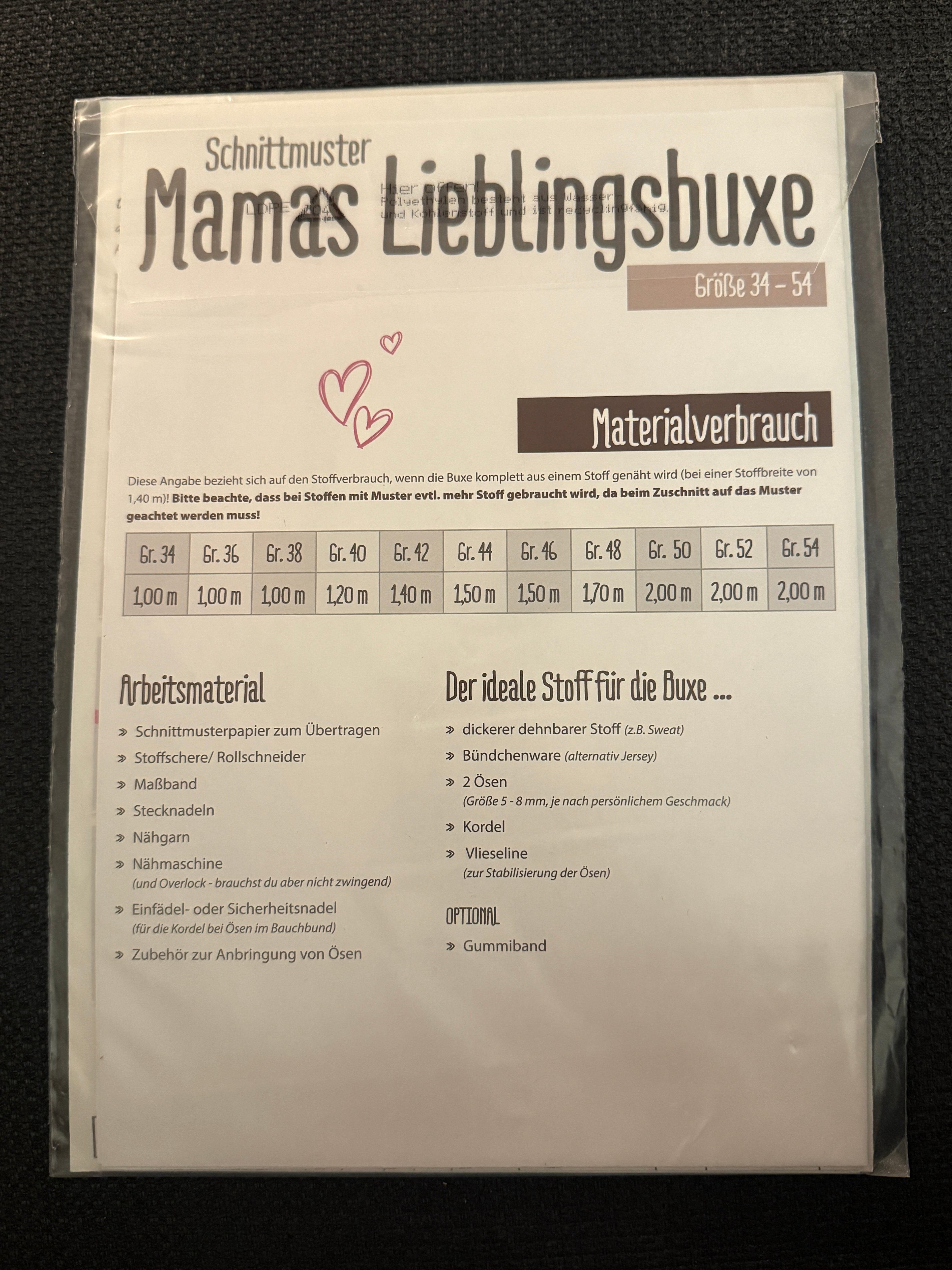Schnittmuster, Mamas Lieblingsbuxe, Gr 34-54