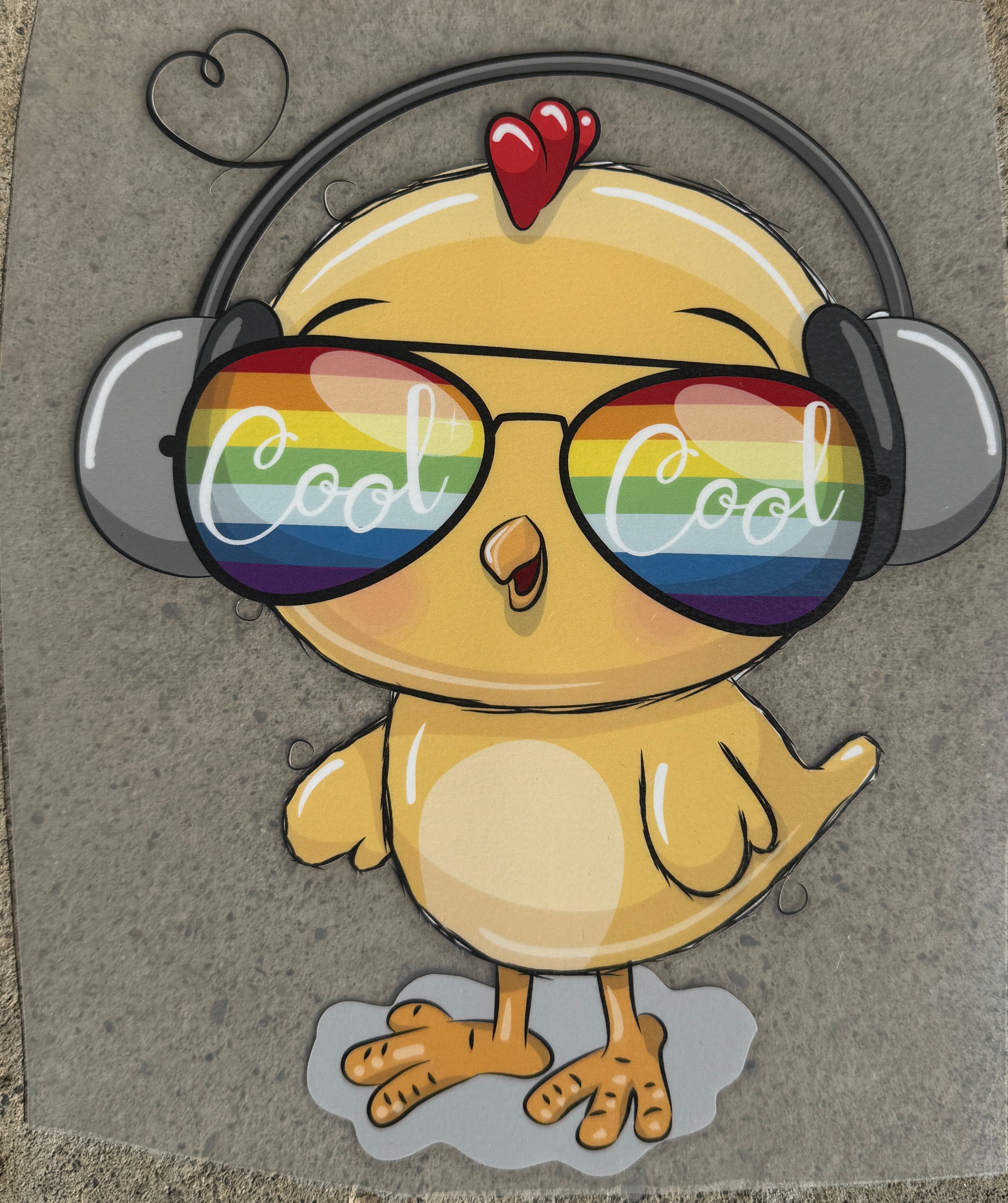 Bügelbild Cool Kücken