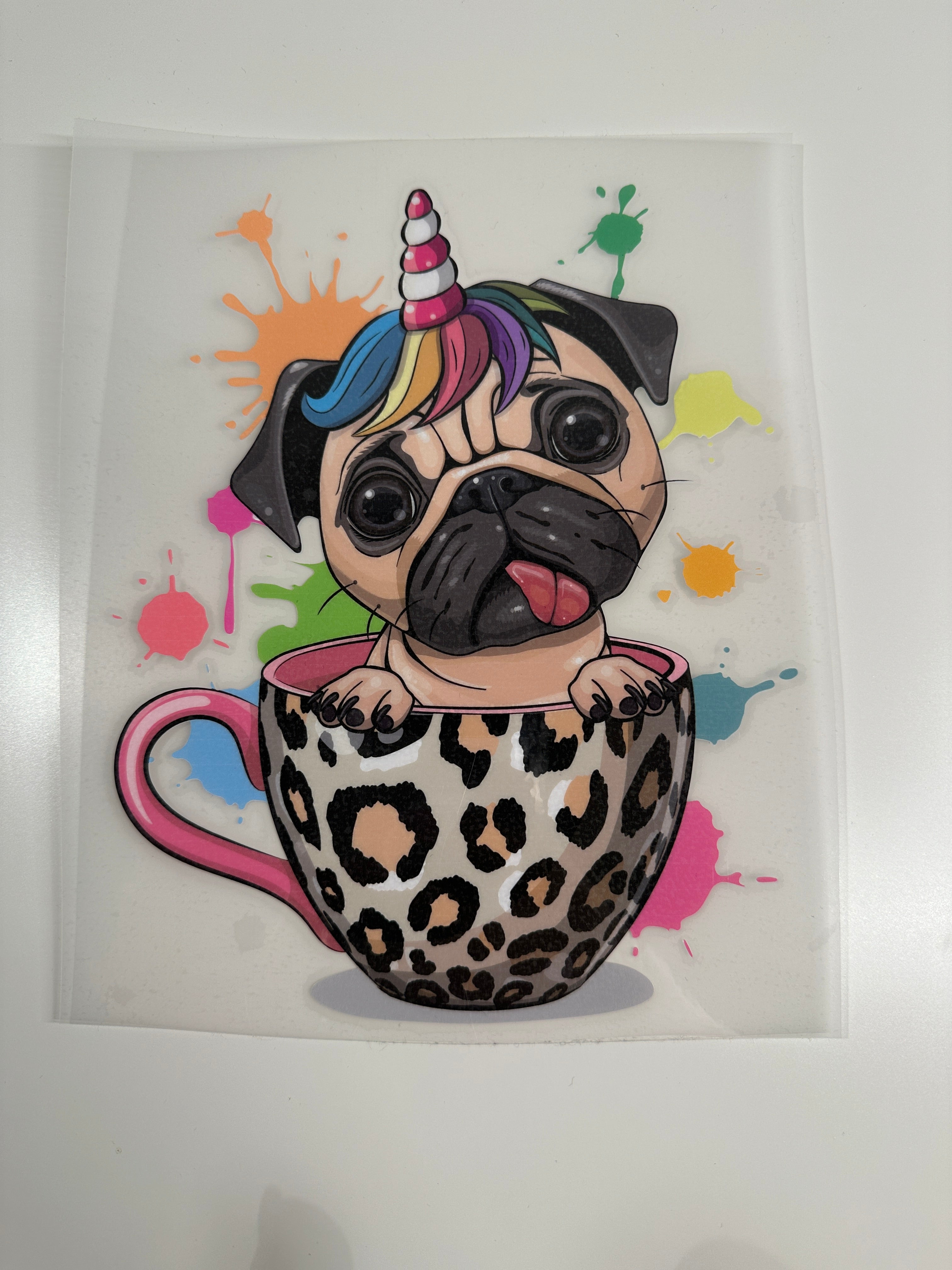 Bügelbild Einhorn Hund