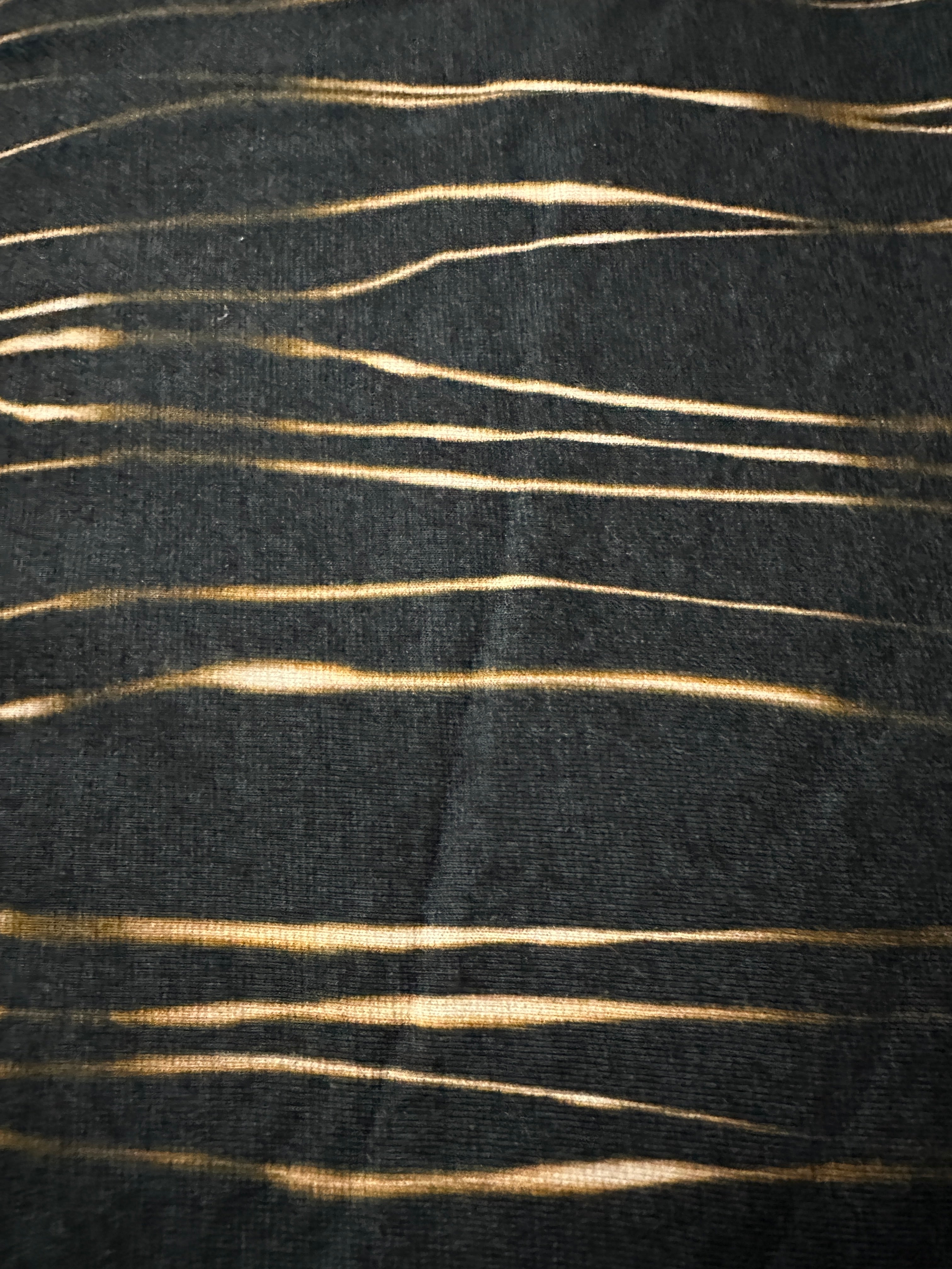 Jersey Stoff Schwarz mit Lichtstreifen gold Gigi