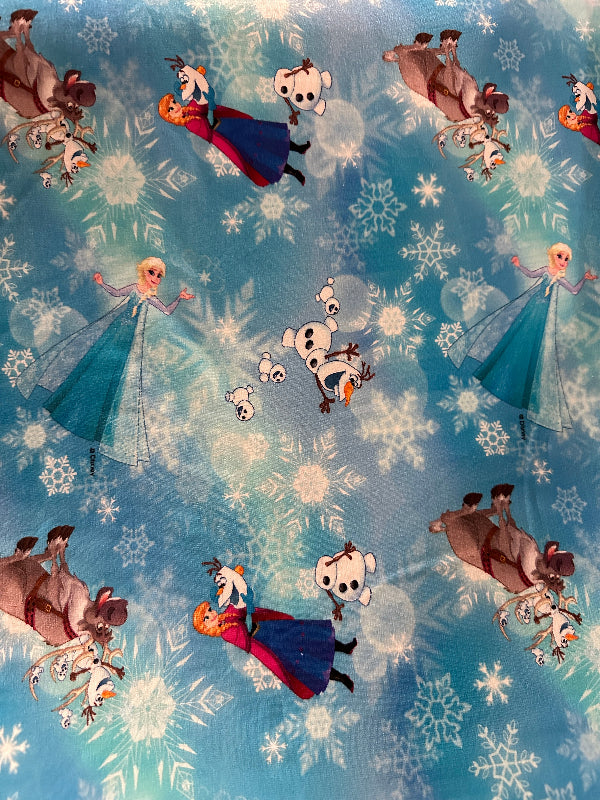 Jersey Stoff mit Anna und Elsa Aufdruck - Simply Kreativ Schweiz 