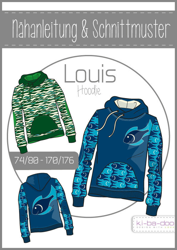 Schnittmuster, Hoodie Louis, Gr 74/80-170/176