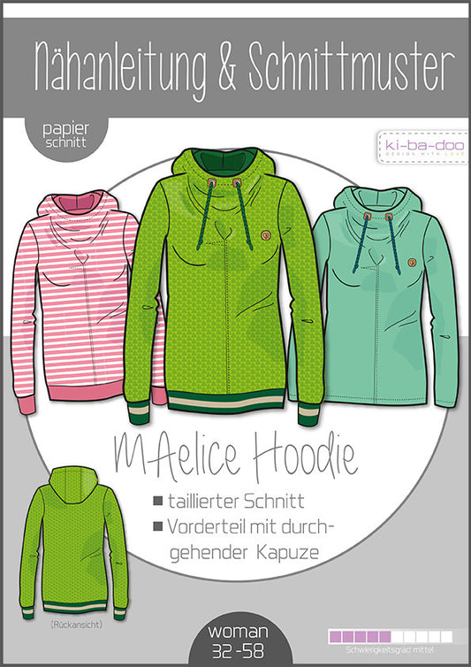 Schnittmuster, MAelice Damen Hoodie, Gr. 32-58