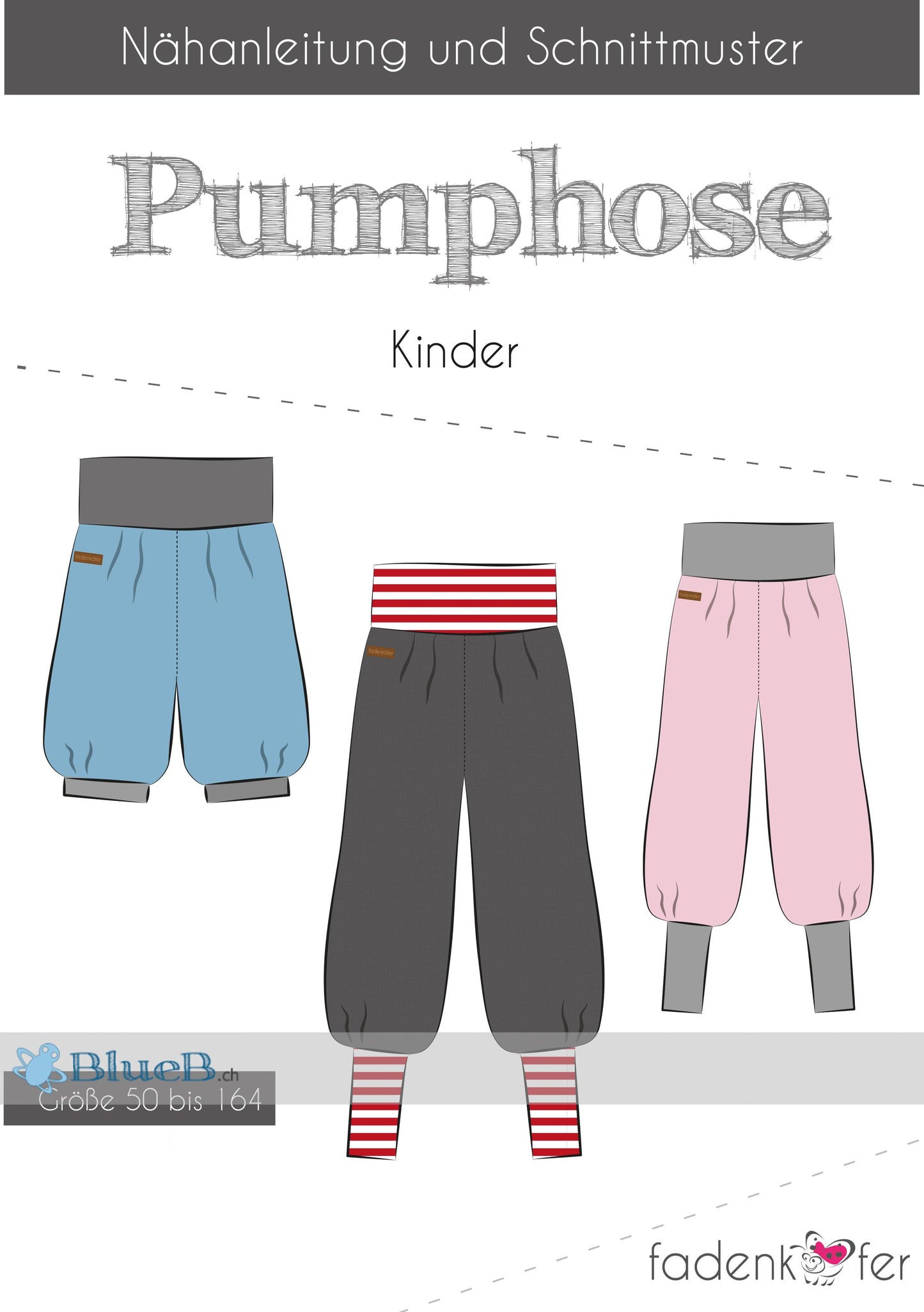 Schnittmuster, Pumphose Kinder, Gr 50-164