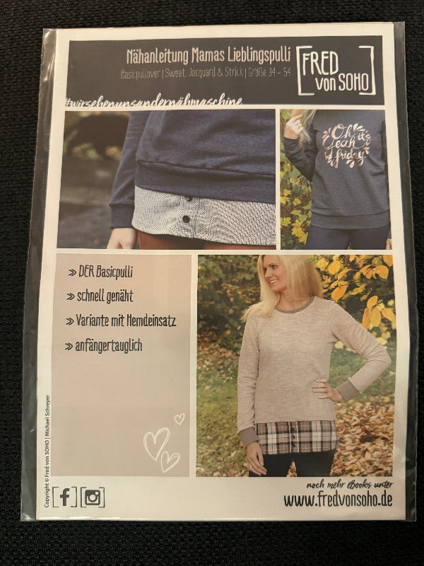 Schnittmuster Mamas Lieblingspulli von Fred von Soho - Simply Kreativ Schweiz 