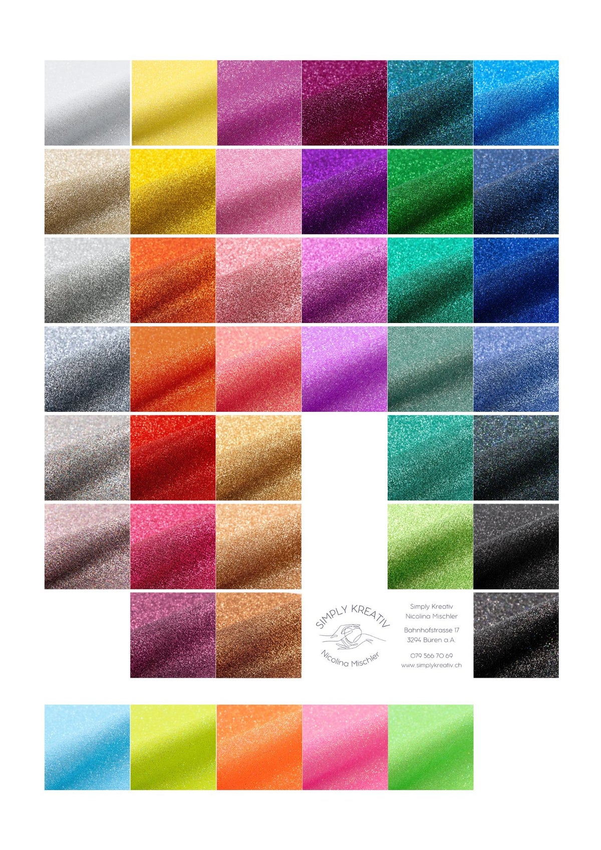 Siser Glitzer Flex, 48 Farben