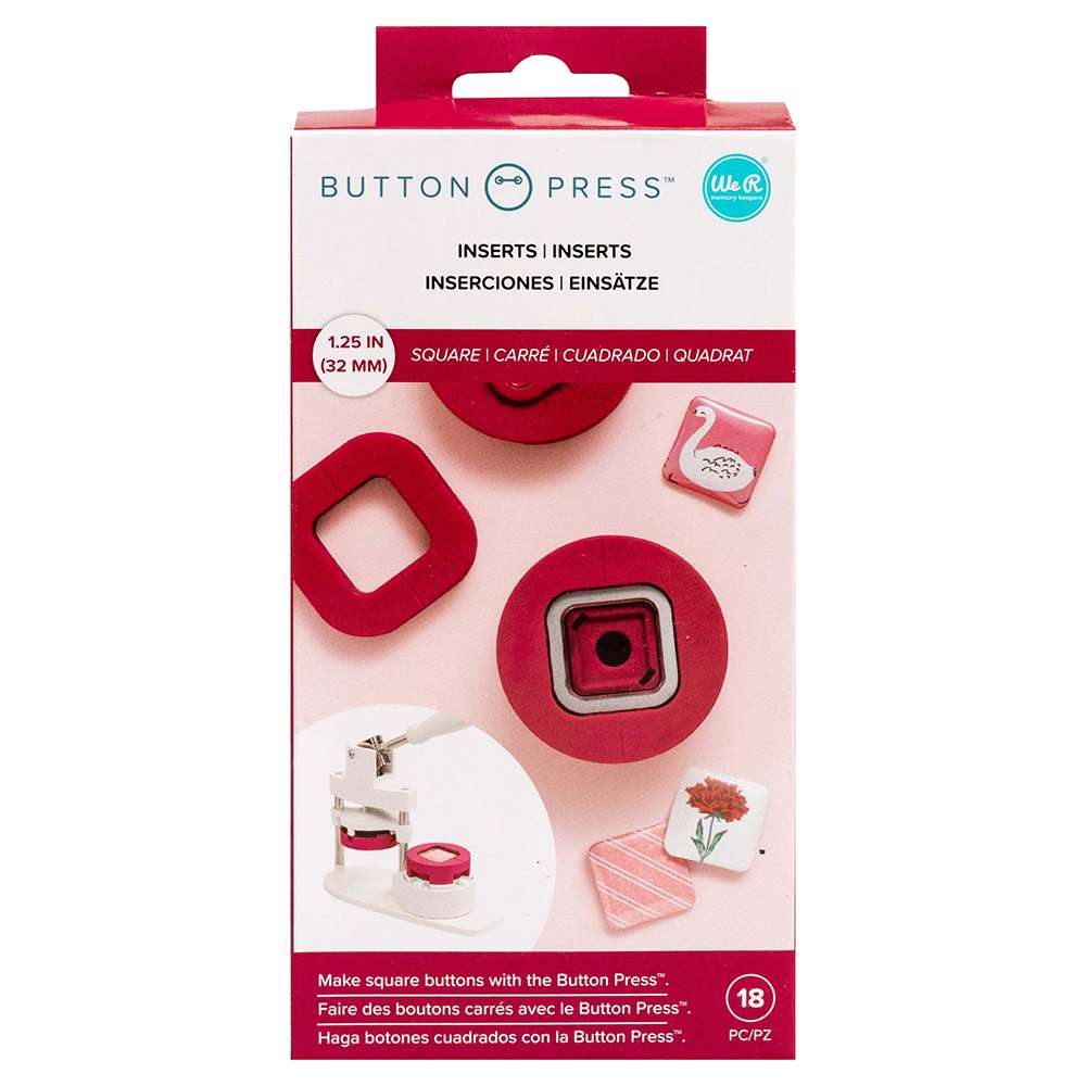Button Press Einsatz Quadrat für 32mm Buttons