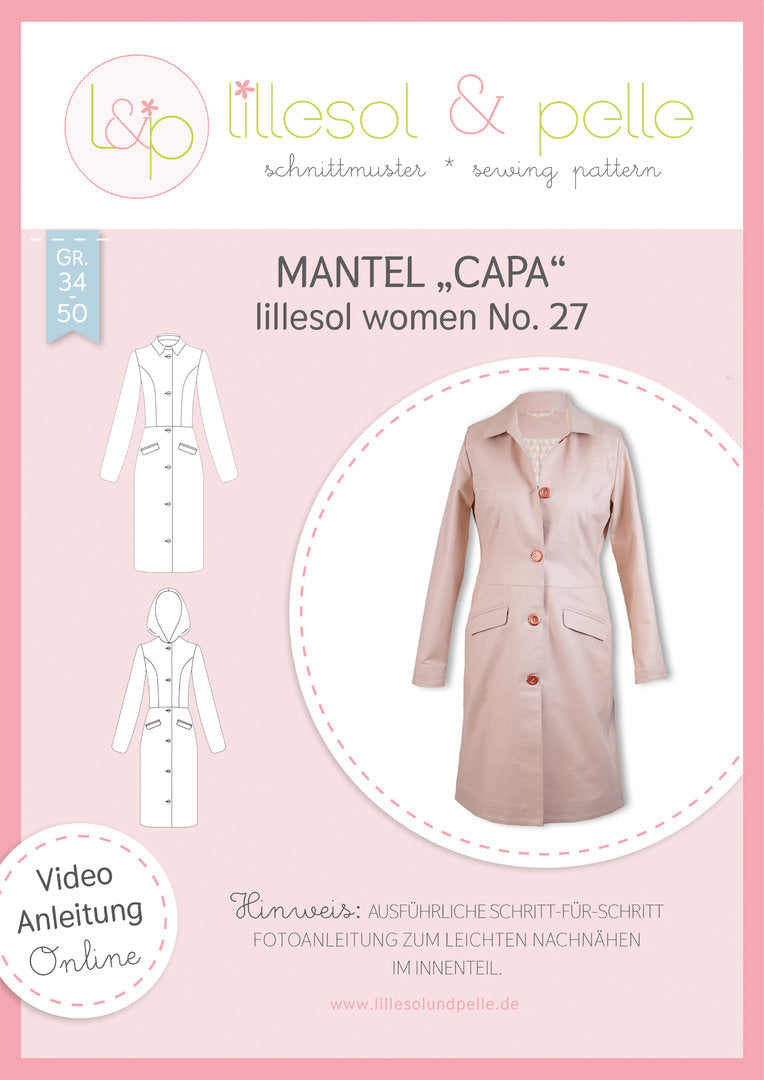 Papierschnittmuster, Lillesol Women Mantel "Capa", No 27, Gr 34.50