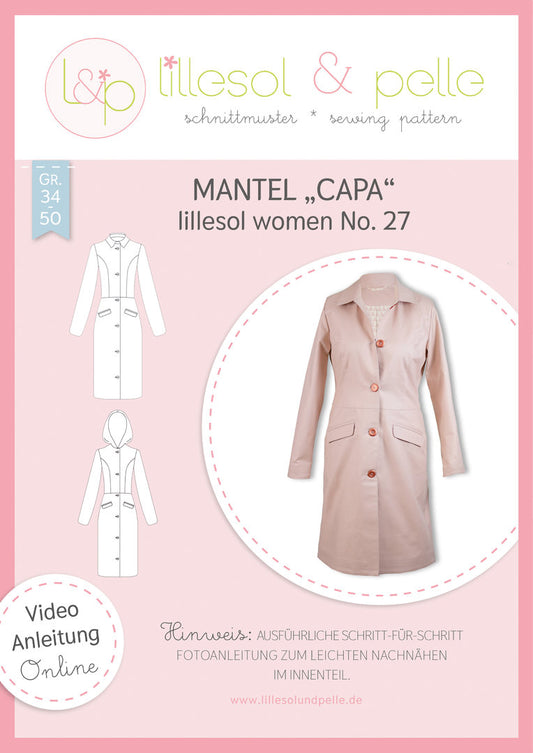 Papierschnittmuster, Lillesol Women Mantel "Capa", No 27, Gr 34.50