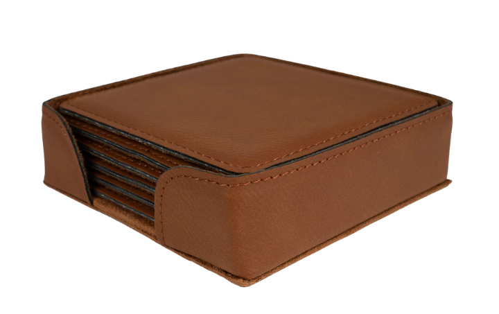 Untersetzer-Set Kunstleder in der Farbe Braun