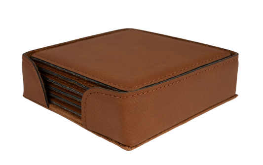 Untersetzer-Set Kunstleder in der Farbe Braun