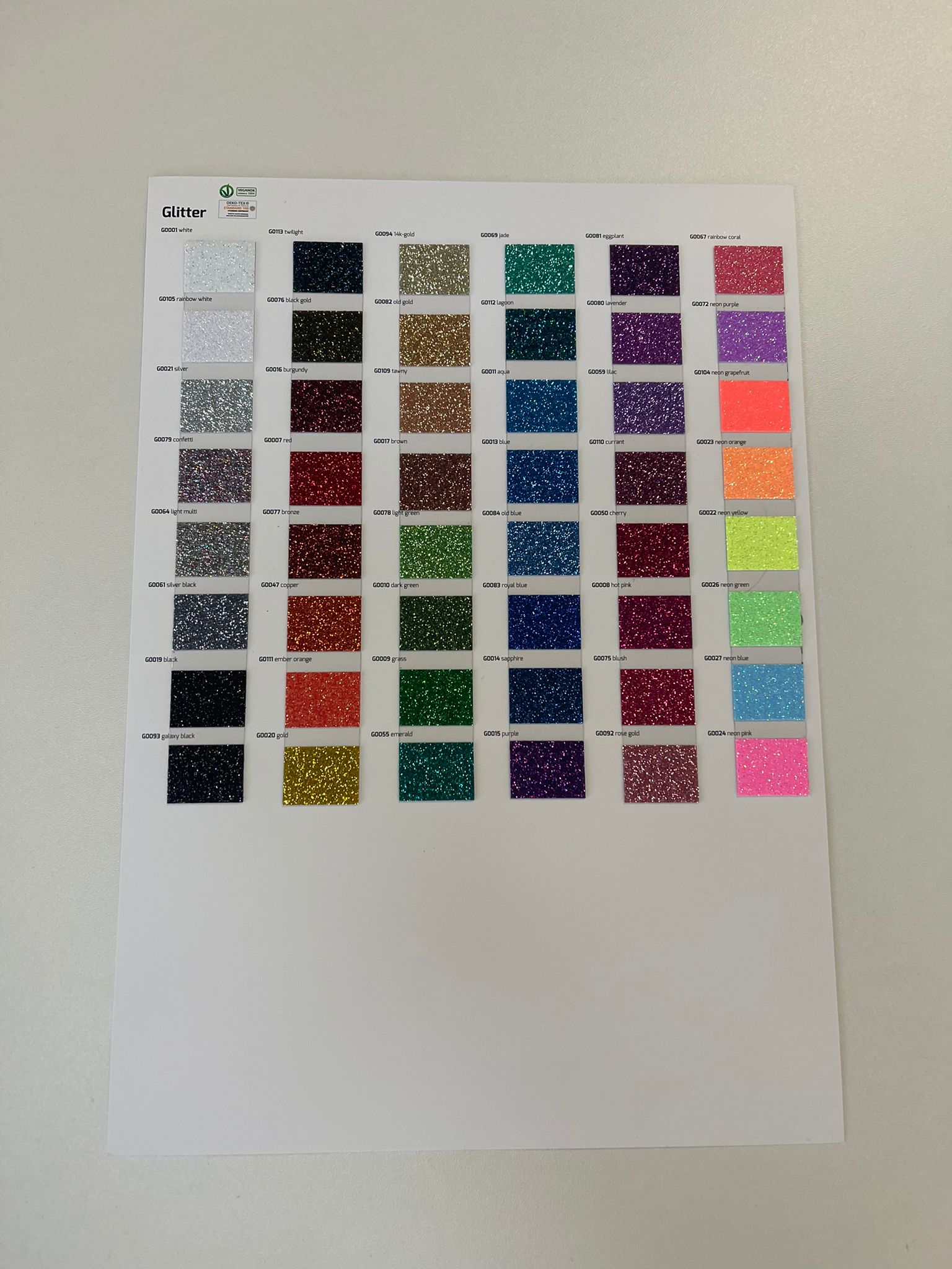 Siser Farbkarte Glitter