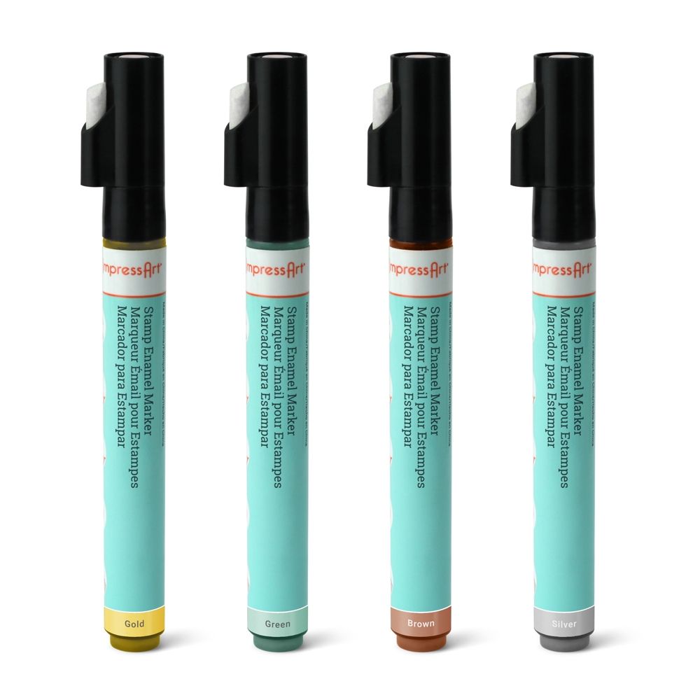 ImpressArt Emaille-Marker Set Antique, gold, silber, grün, braun